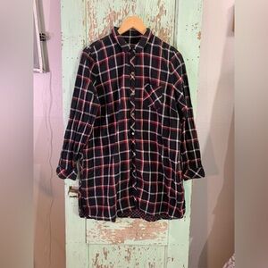 J. Jill Black and Red Plaid Shirt dress w pockets
